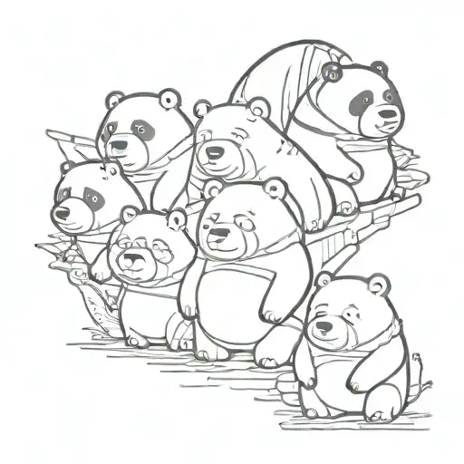 bare bears  cartoon tattoo design idea
