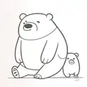 bare bears  cartoon tattoo design idea