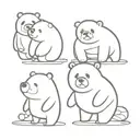 bare bears  cartoon tattoo design idea