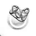 slipper and donut tattoo design idea