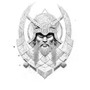 Ancient warrior with a modern twist tattoo design idea