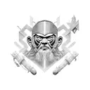 Ancient warrior with a modern twist tattoo design idea