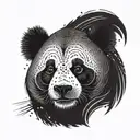 dark panda face surrounded by dark sparks tattoo design idea
