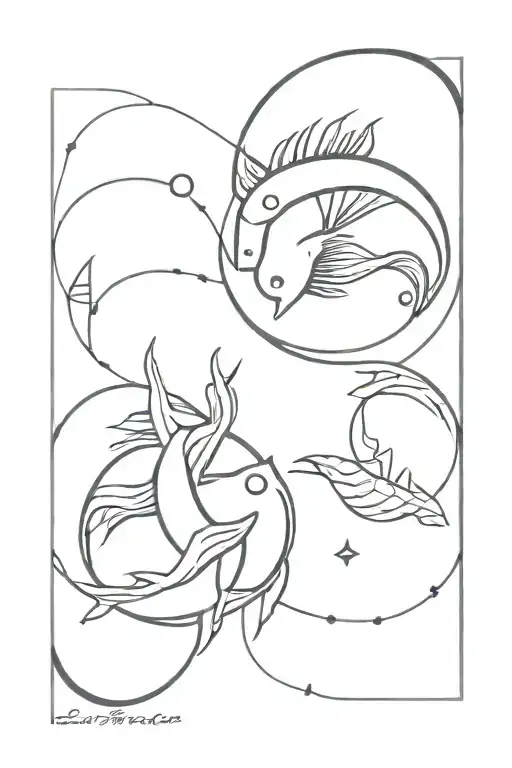 cancer and pisces tattoo design idea