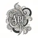 Abi name tattoo design idea