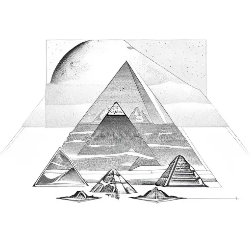 osiris with pyramids and the nile tattoo design idea