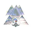 osiris in the sky with pyramids and the nile tattoo design idea