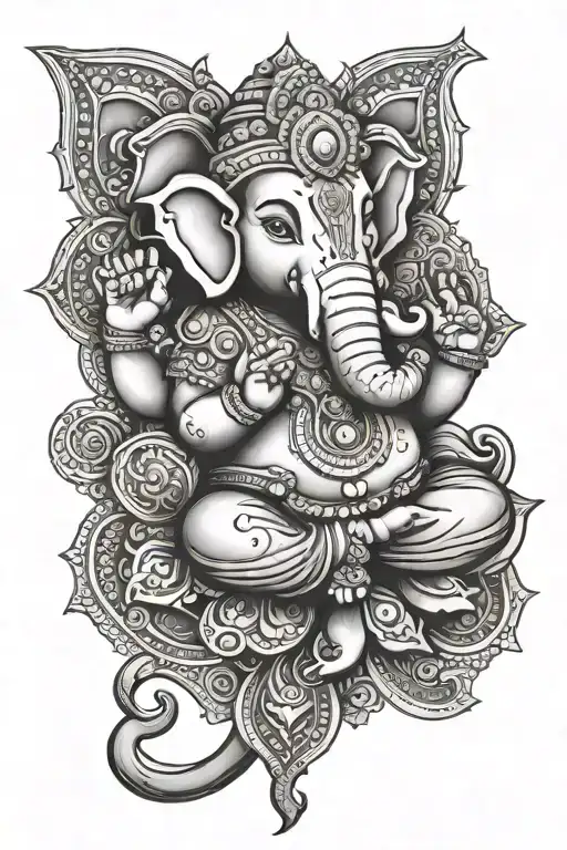Ganesha, mandala design incorporating tattoo design idea