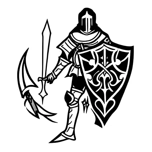 medieval knight tattoo design idea