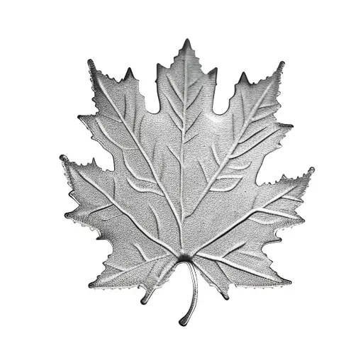metal maple leaf tattoo design idea