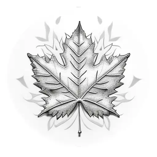 Maple Leaf and snowflakes tattoo design idea