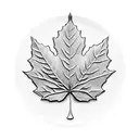 metal maple leaf tattoo design idea