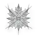 Maple Leaf and snowflakes tattoo design idea