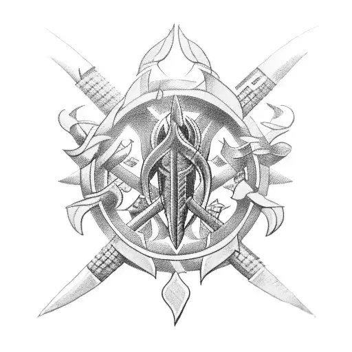 Trident tattoo design idea
