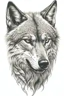 wolf head evil and good  tattoo design idea