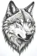 wolf head evil and good  tattoo design idea