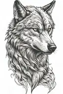 wolf head angry  tattoo design idea