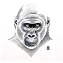 gorilla fixed kintsugi style  tattoo design idea