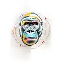 gorilla fixed kintsugi style  tattoo design idea
