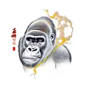 gorilla fixed kintsugi style  tattoo design idea