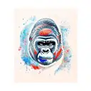 gorilla fixed kintsugi style  tattoo design idea