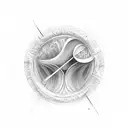 an explosive guitar pick against a background of waves or lines representing music and power tattoo design idea