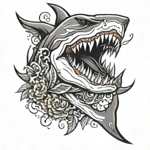Shark jaw tattoo design idea