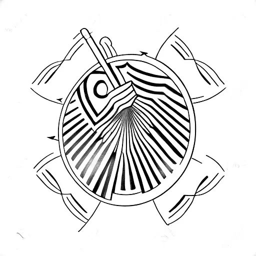 A minimalist tattoo of a target with an arrow hitting the bullseye, representing the client's determination and focus in their career as a Fullstack Laravel Developer. tattoo design idea