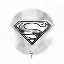 Create a superman logo with a drumset, Include the Date November 23, 1959- June 6th 20233 tattoo design idea