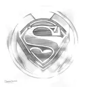 Create a superman logo with a drumset, Include the Date November 23, 1959- June 6th 20233 tattoo design idea