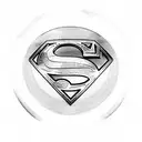 Create a superman logo with a drumset, Include the Date November 23, 1959- June 6th 20233 tattoo design idea