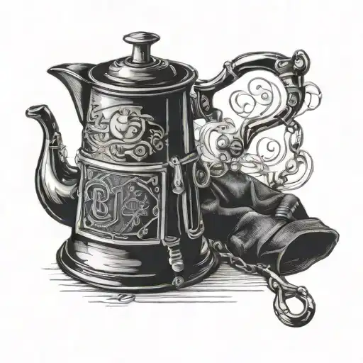bialetti coffee pot with jeans zippers tattoo design idea