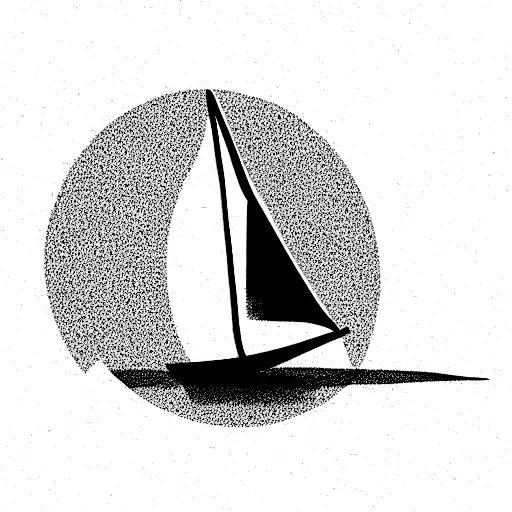 boat sail with elements reminiscent of freedom and family ties tattoo design idea