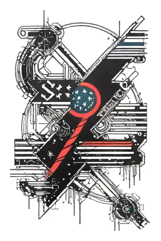 American flag intertwined tattoo design idea