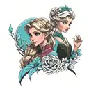Anna and Elsa tattoo design idea