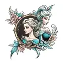 Anna and Elsa tattoo design idea