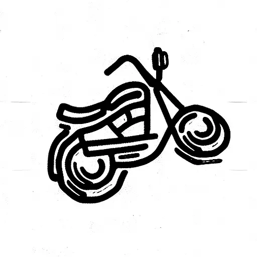 motorcycle and saturn line design tattoo design idea