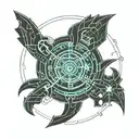 pantheon league of legends head tattoo design idea