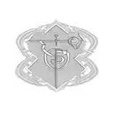 A blackwork design showcasing the Baylor University logo intertwined with a cross, representing the client's devotion to both education and faith. tattoo design idea