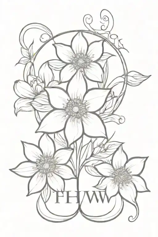 flower lungs yhwh name tattoo design idea
