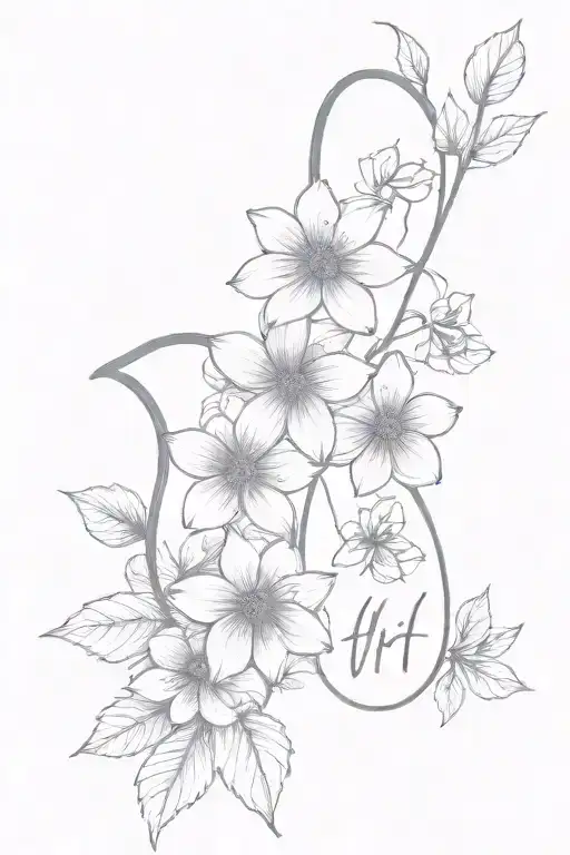 flower lungs yhwh name tattoo design idea