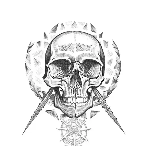 skull sickle tattoo design idea