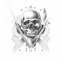 skull sickle tattoo design idea