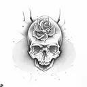 skull sickle tattoo design idea