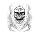 skull sickle tattoo design idea