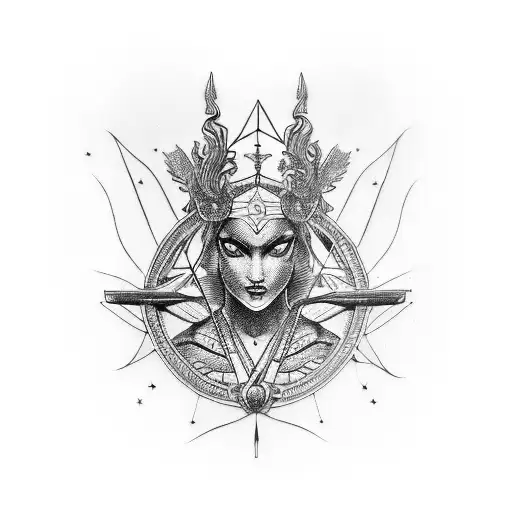 Godness Artemis tattoo design idea