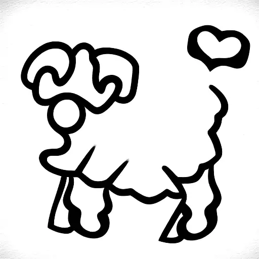 cute little lamb, hearts, stars tattoo design idea