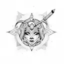 bow and arrow tattoo design idea