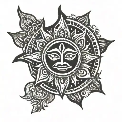 karna sun symbol tattoo design idea