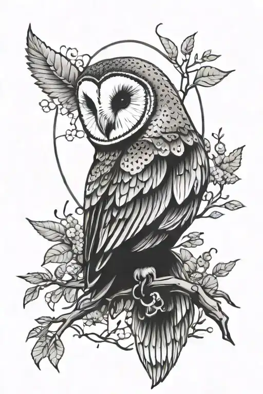 Barn Owl tattoo design idea